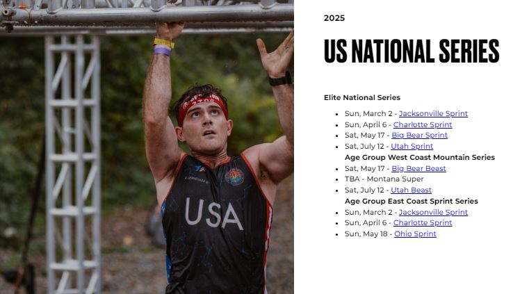 Spartan Race National Series 2025 Details. Elite & Age Group